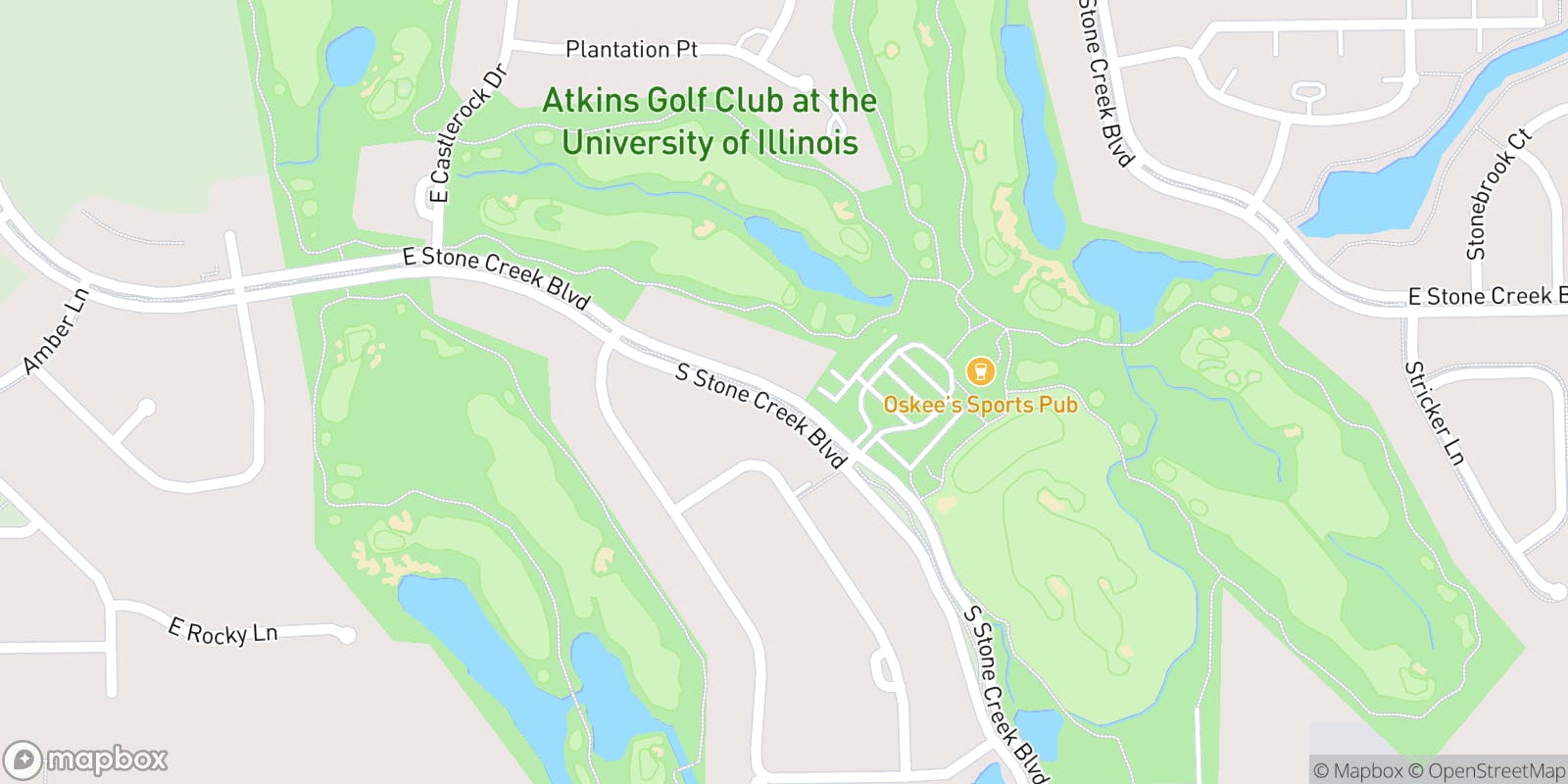 Street map of Atkins Golf Club  and its local surroundings.