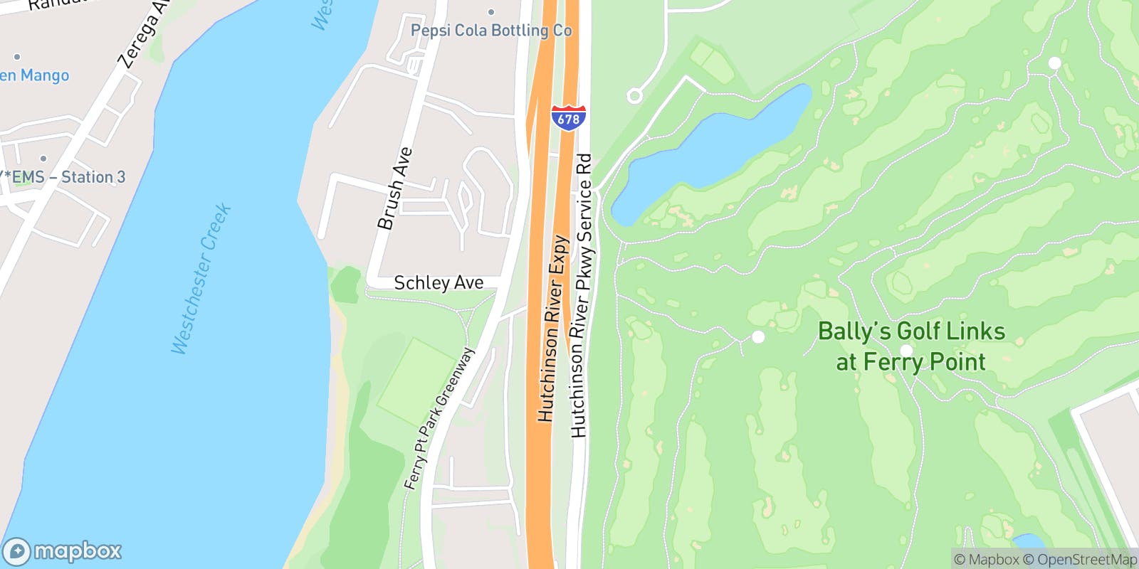 Street map of Bally's Golf Links at Ferry Point and its local surroundings.