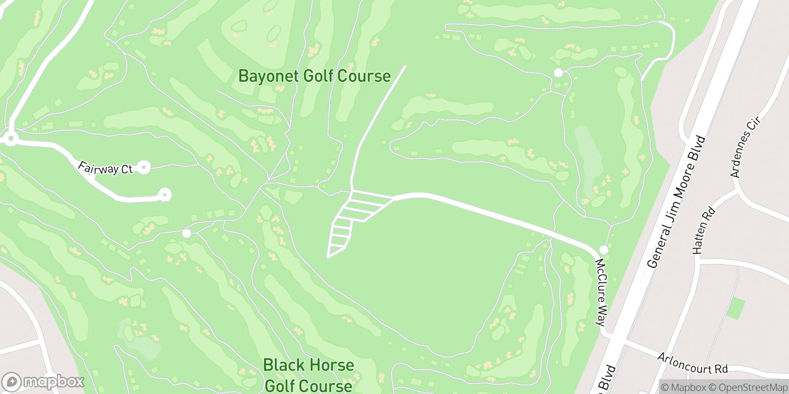 Street map of Bayonet and Black Horse  and its local surroundings.