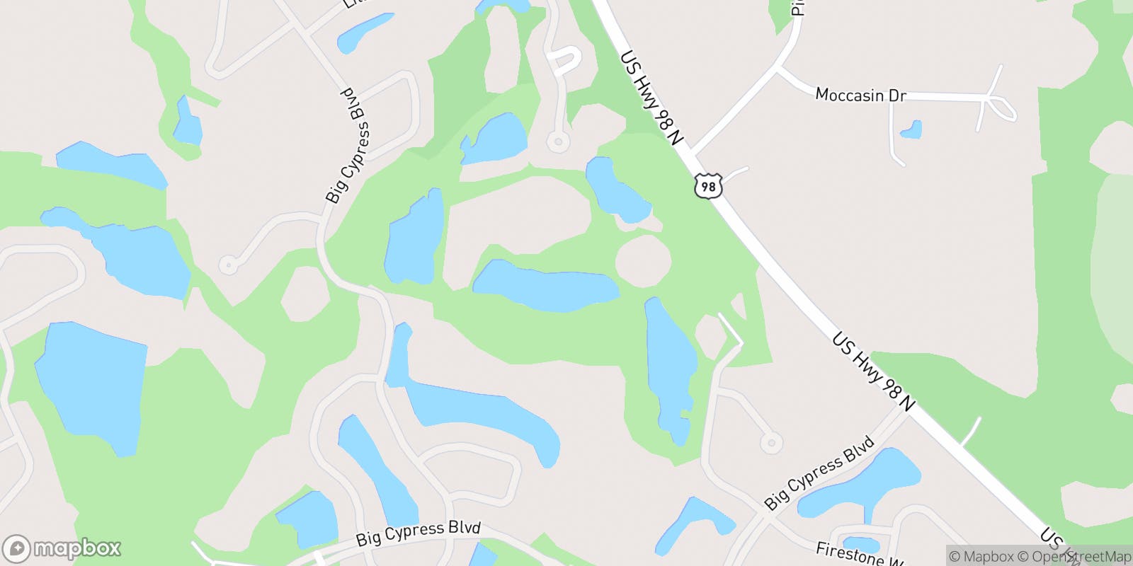 Street map of Big Cypress Golf Club and its local surroundings.