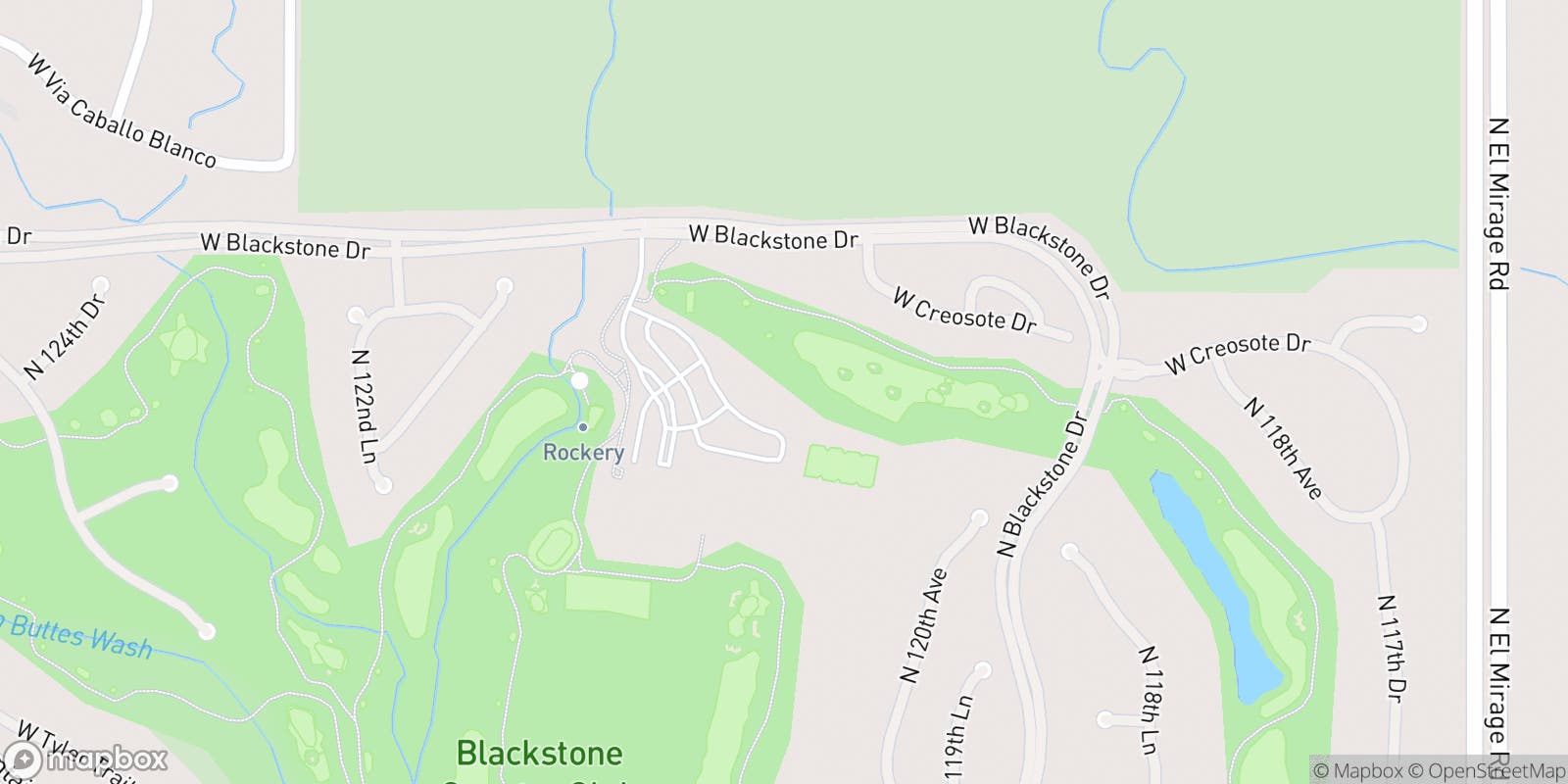 Street map of Blackstone Country Club at Vistancia and its local surroundings.