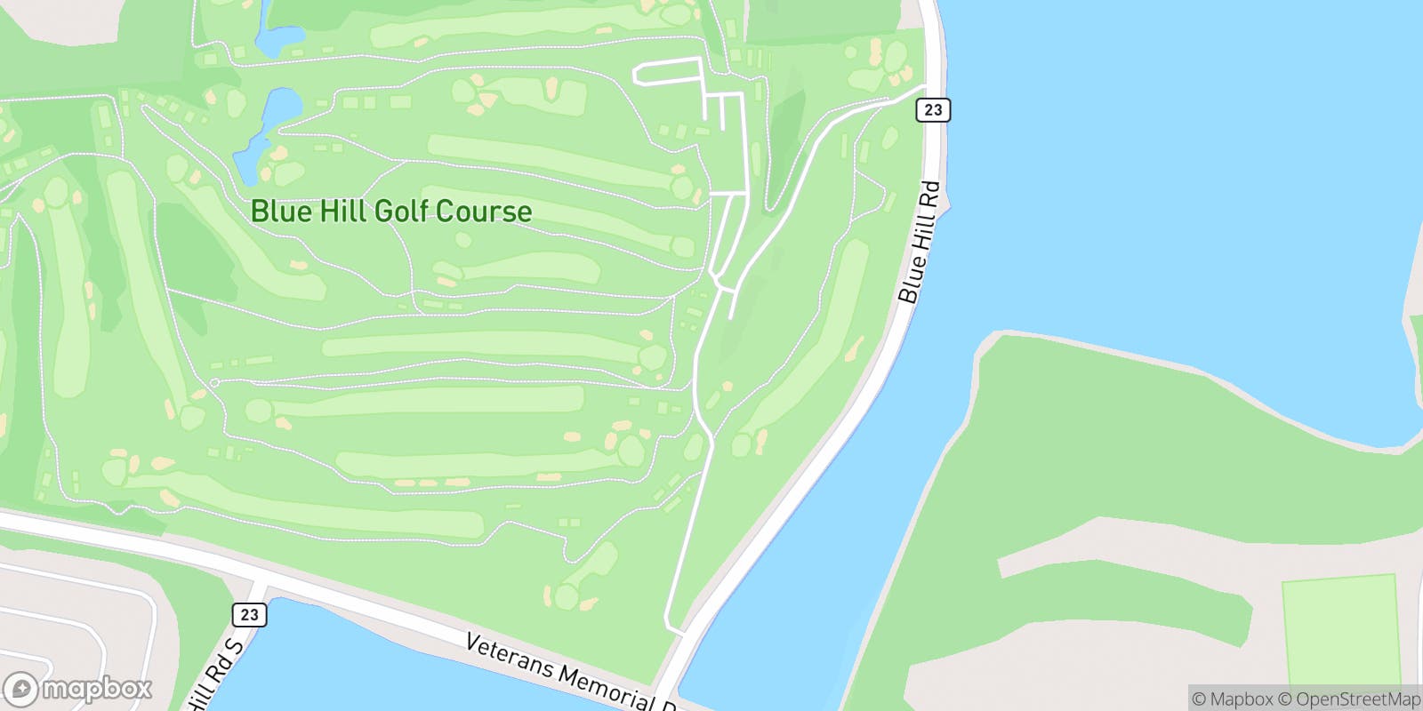 Street map of Blue Hill Golf Course and its local surroundings.