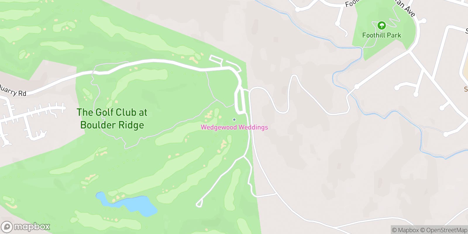 Street map of Boulder Ridge Golf Club and its local surroundings.