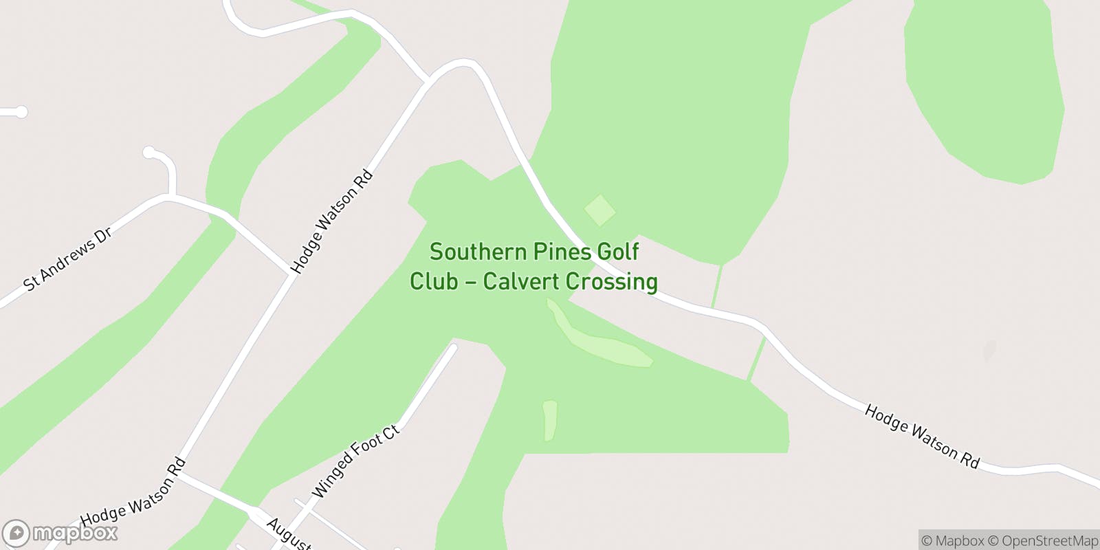 Street map of Calvert Crossing Golf Club and its local surroundings.