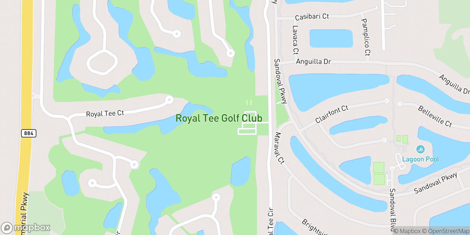 Street map of Cape Royal Golf Club and its local surroundings.