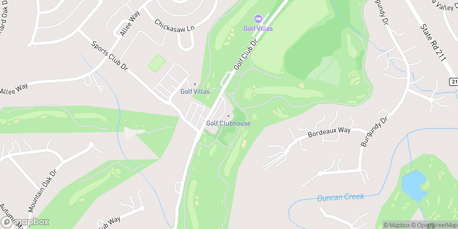 Street map of Chateau Elan Golf Club and its local surroundings.