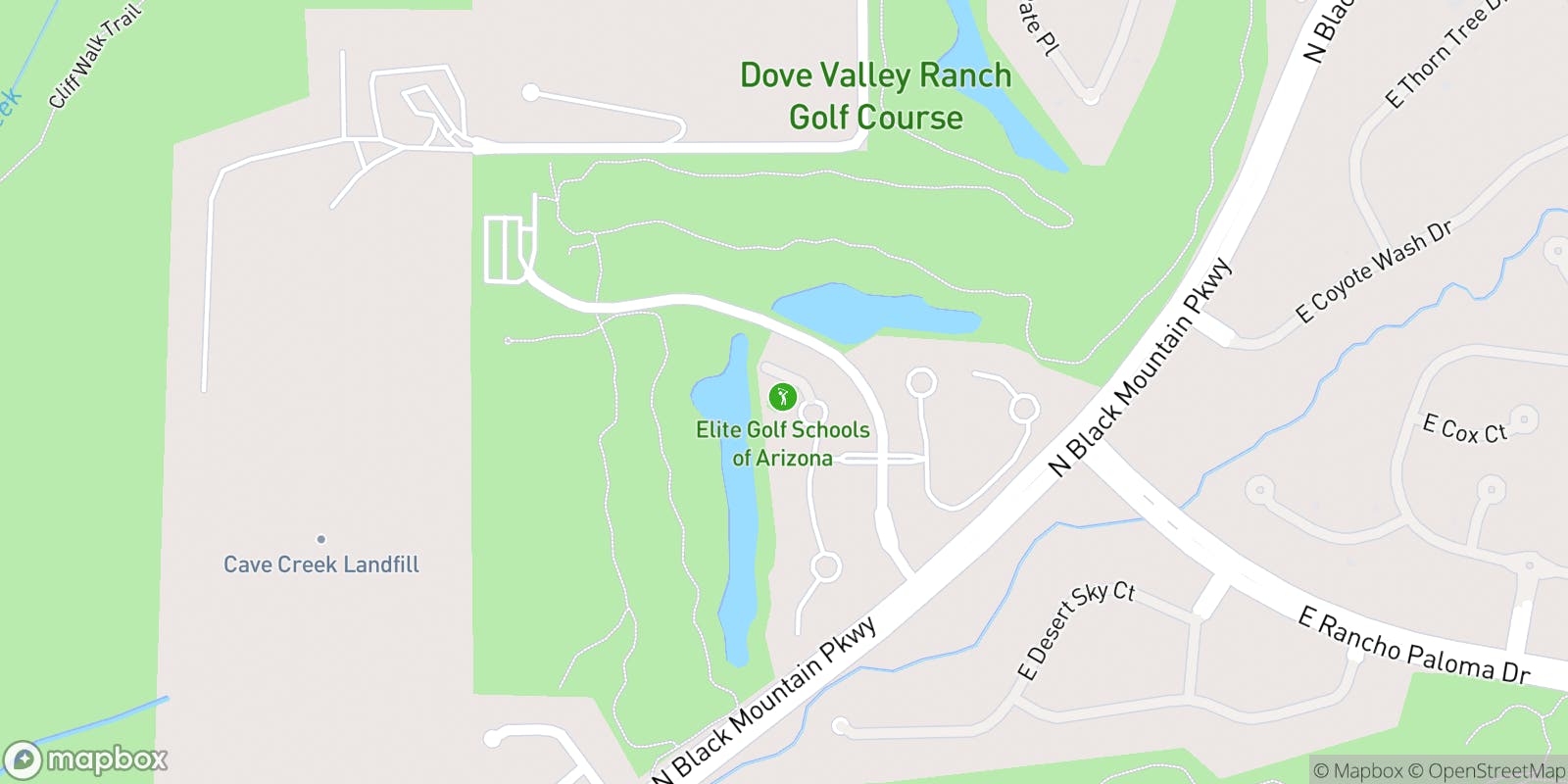 Street map of Dove Valley Ranch Golf Club and its local surroundings.