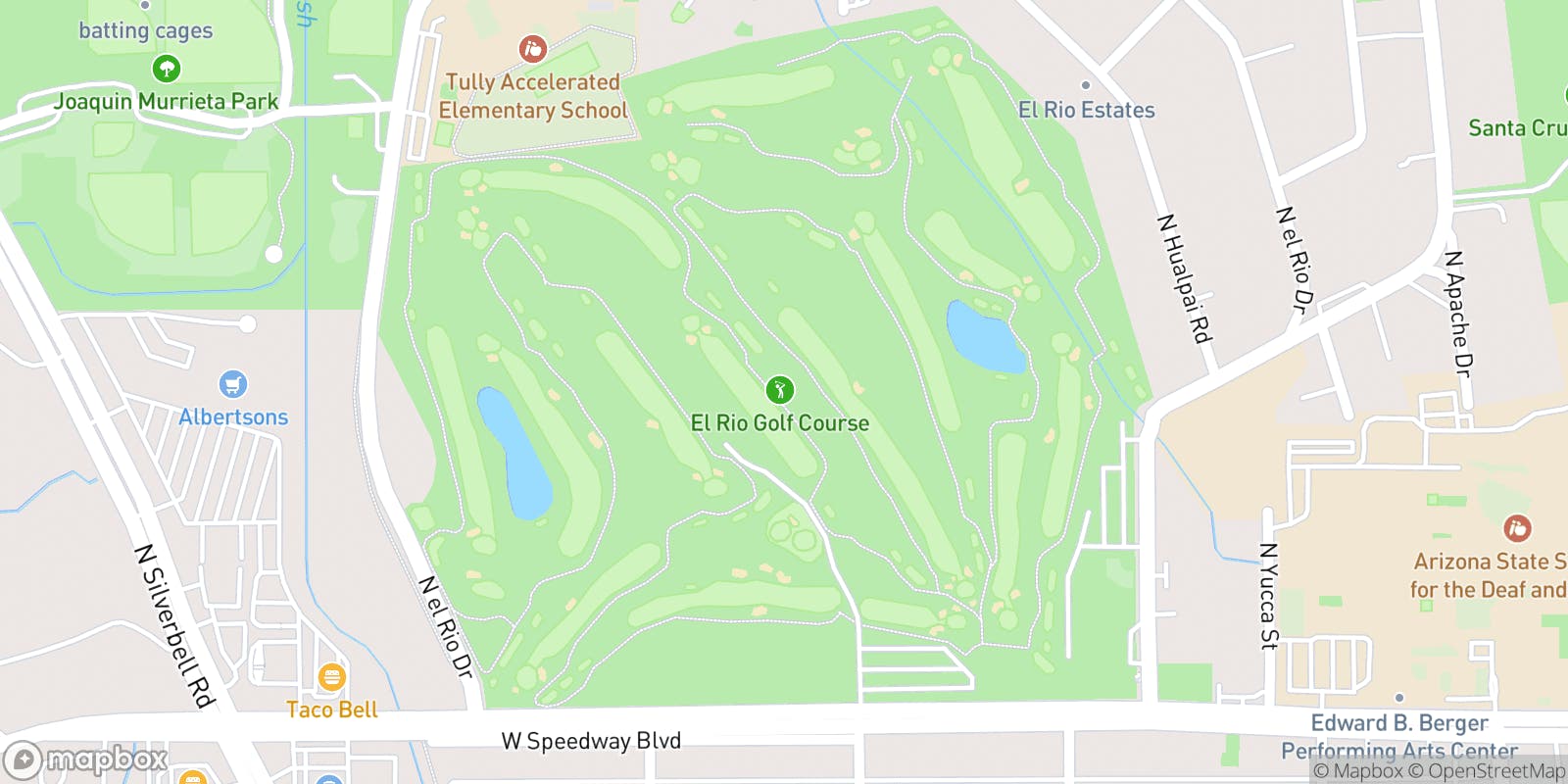 Street map of El Rio Golf Course and its local surroundings.