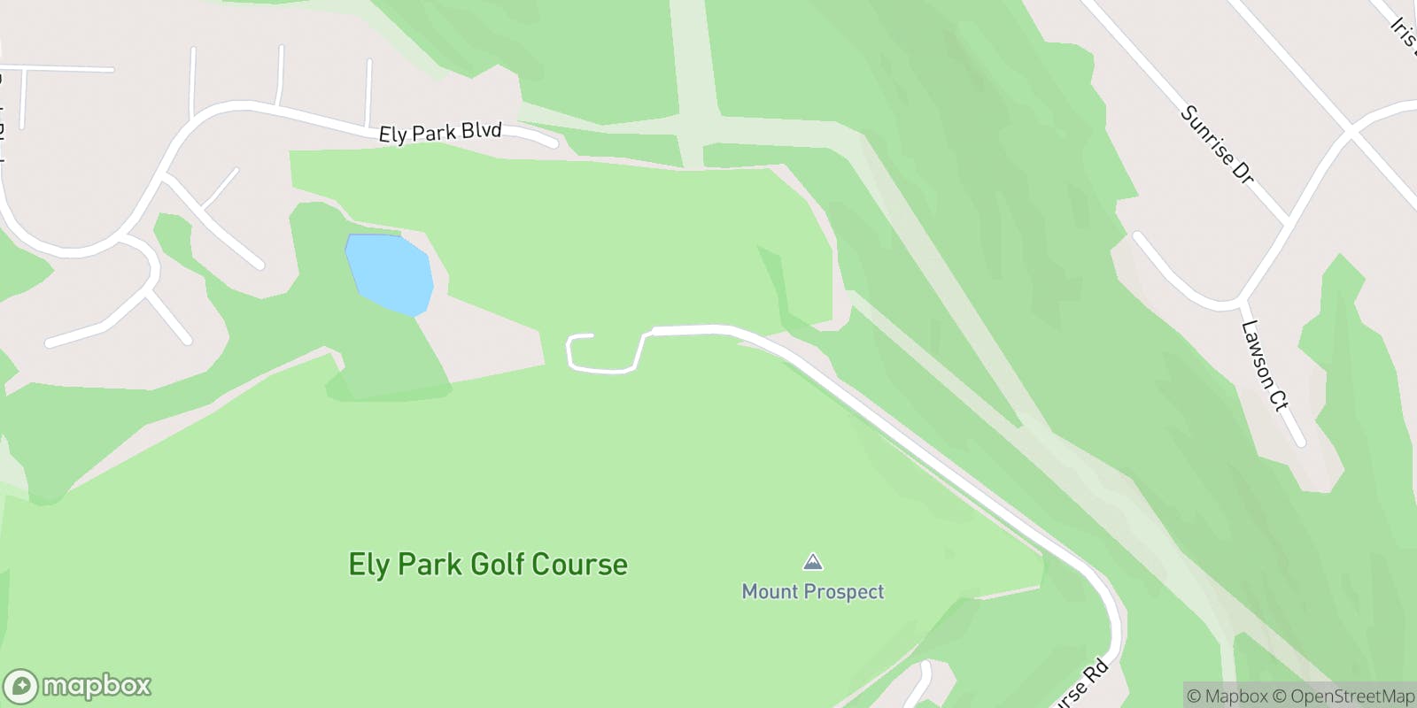 Street map of Ely Park Golf Course  and its local surroundings.