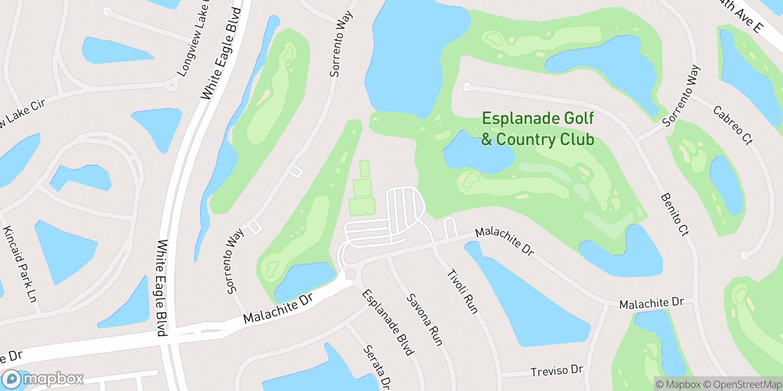 Street map of Esplanade Golf & Country Club at Lakewood Ranch and its local surroundings.