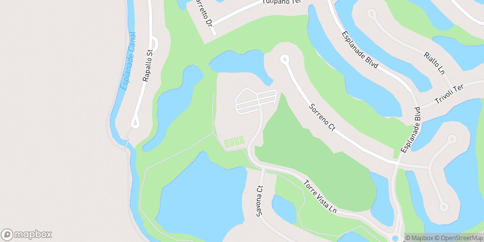 Street map of Esplanade Golf & Country Club  and its local surroundings.