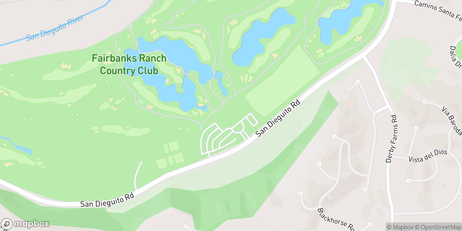 Street map of Fairbanks Ranch Country Club and its local surroundings.