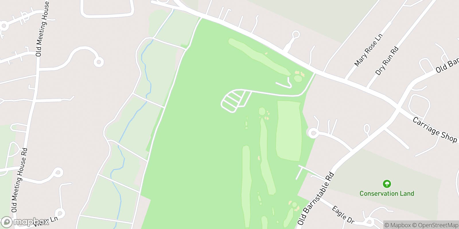 Street map of Falmouth Country Club and its local surroundings.