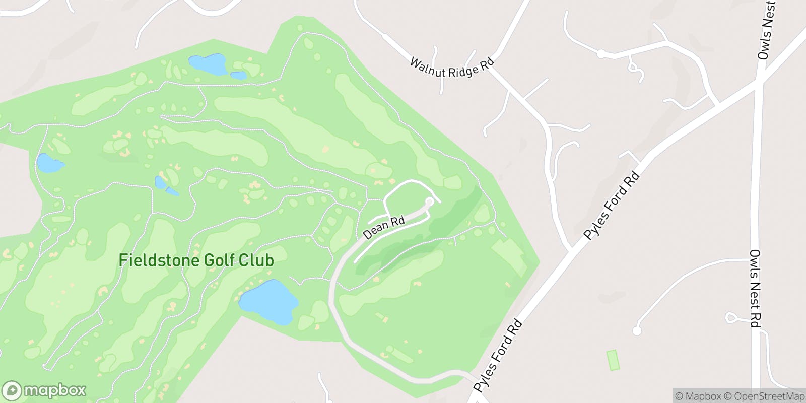 Street map of Fieldstone Golf Club and its local surroundings.