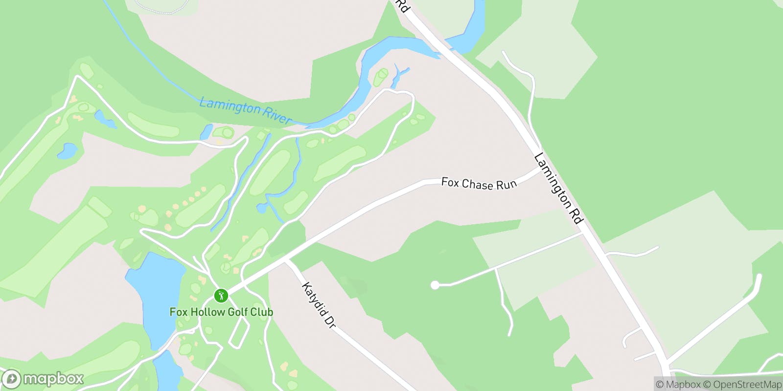 Street map of Fox Hollow Golf Club and its local surroundings.