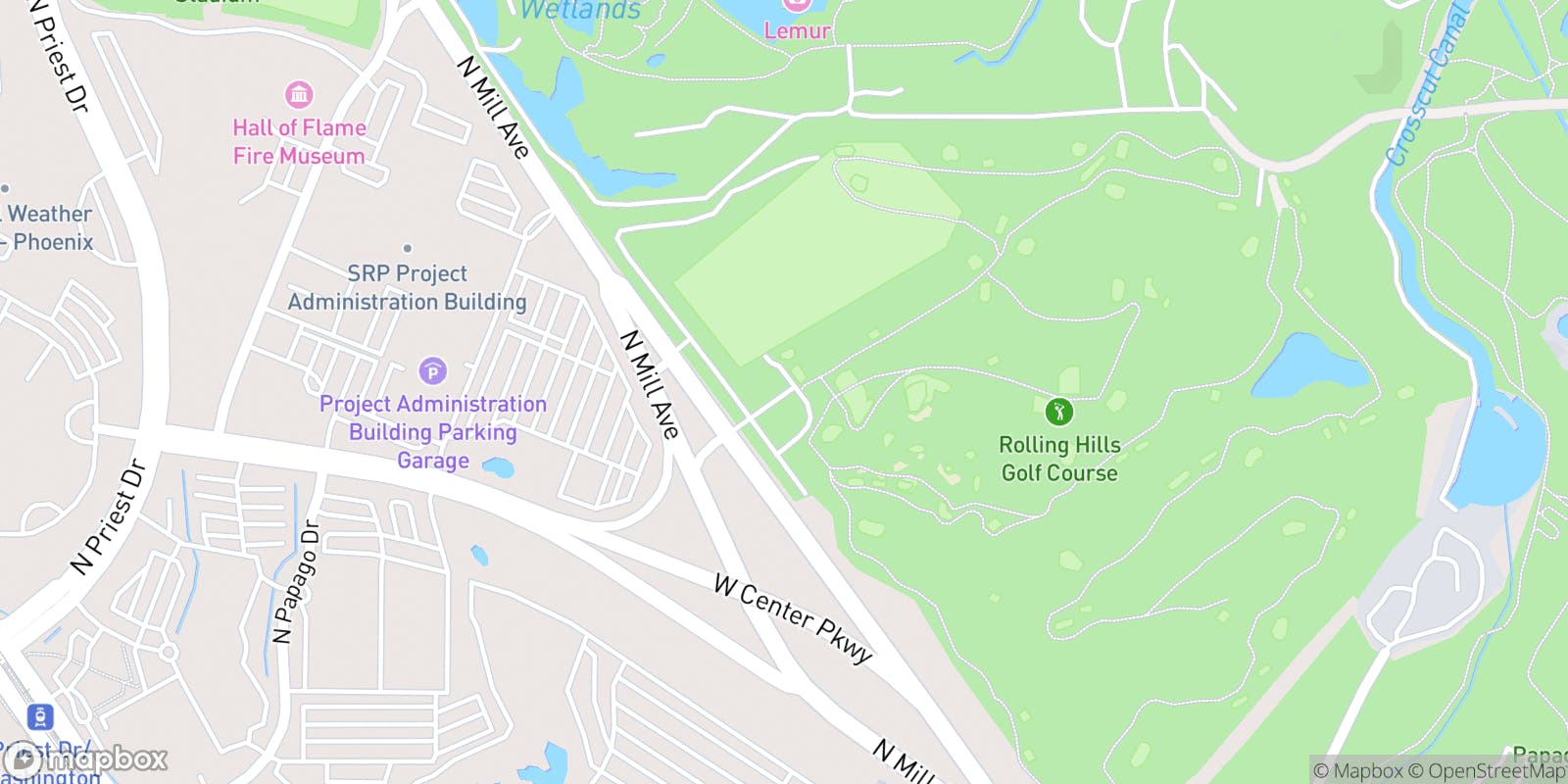 Street map of Grass Clippings Rolling Hills and its local surroundings.