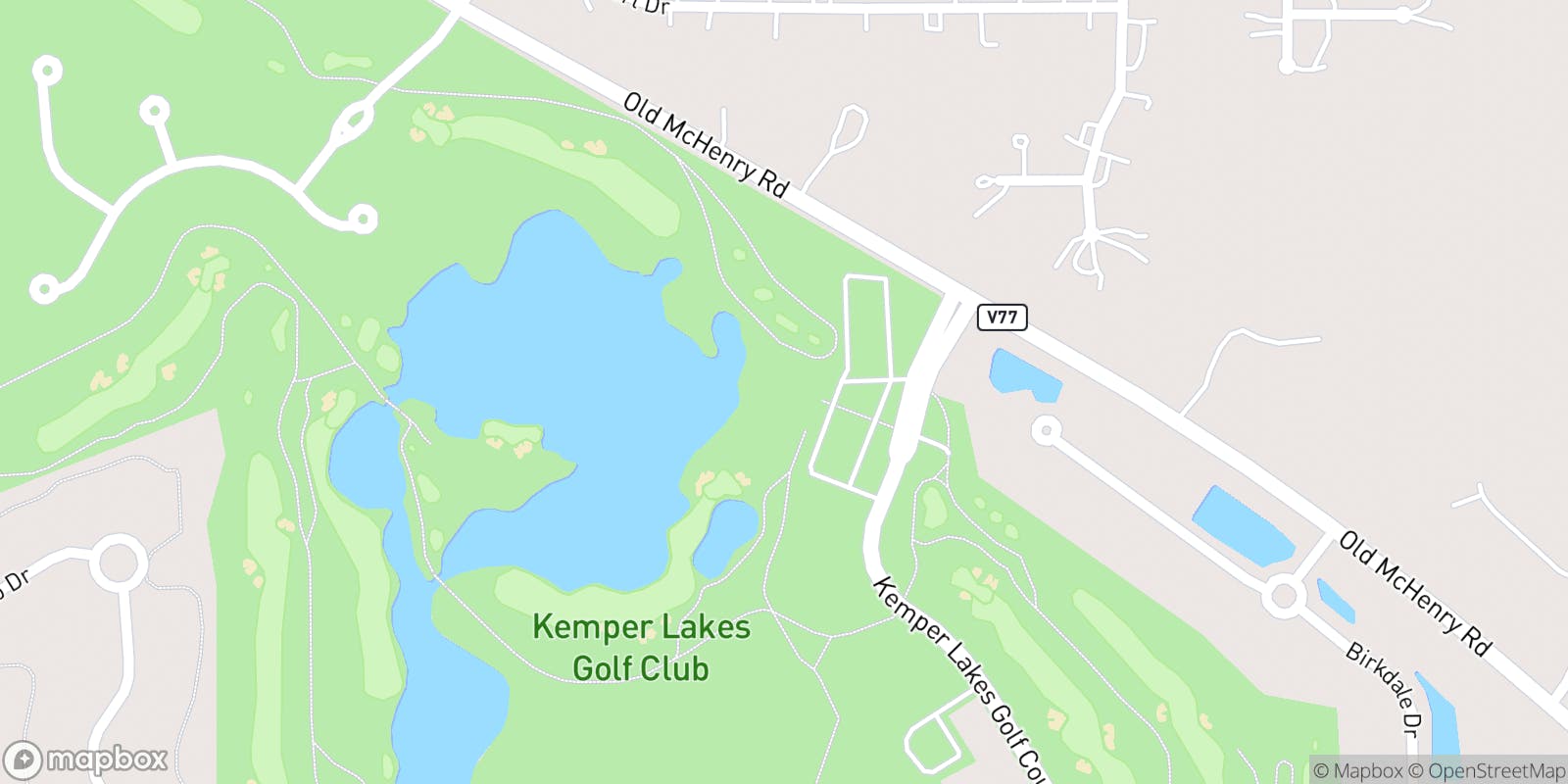 Street map of Kemper Lakes Golf Club and its local surroundings.