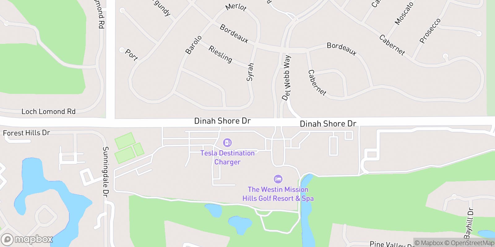 Street map of Mission Hills North - Gary Player Signature Course and its local surroundings.