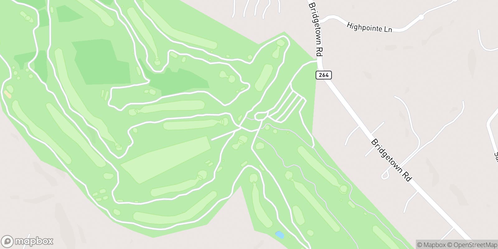 Street map of Neumann Golf Course and its local surroundings.