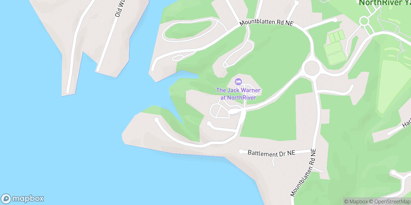 Street map of NorthRiver Yacht Club and its local surroundings.