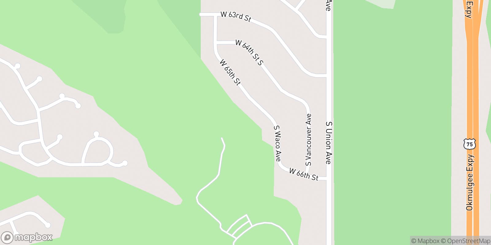 Street map of Page Belcher Golf Course and its local surroundings.