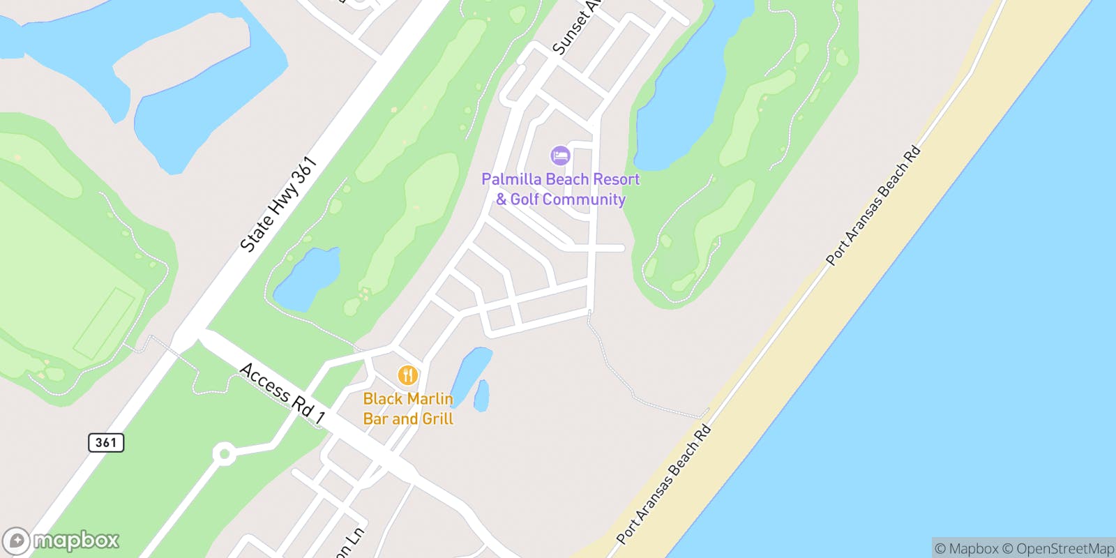 Street map of Palmilla Beach Golf Club and its local surroundings.