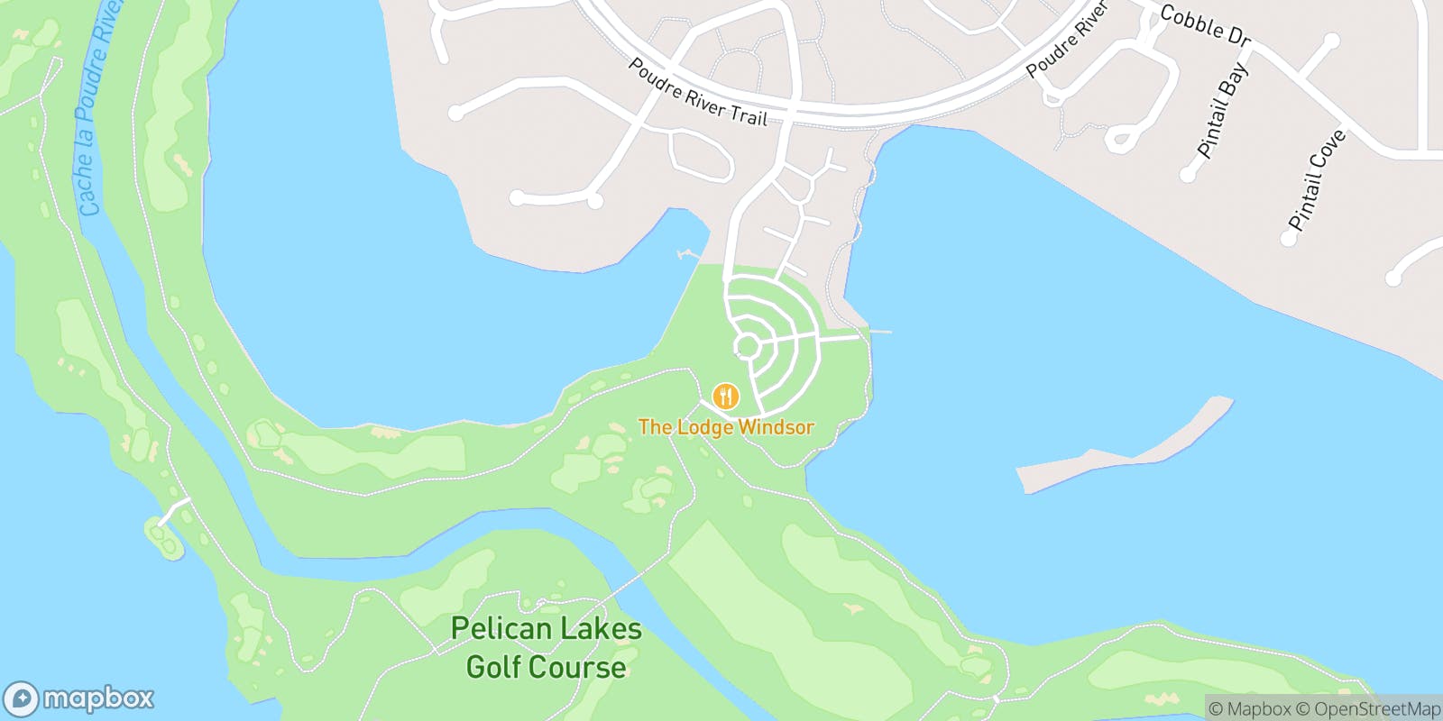 Street map of Pelican Lakes Resort and Golf  and its local surroundings.