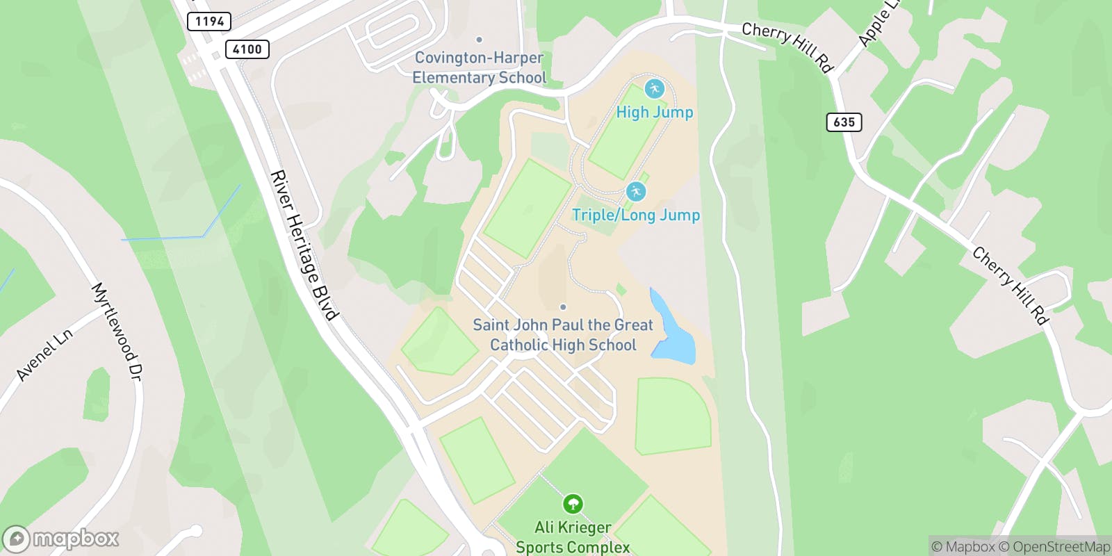 Street map of Potomac Shores Golf Club and its local surroundings.