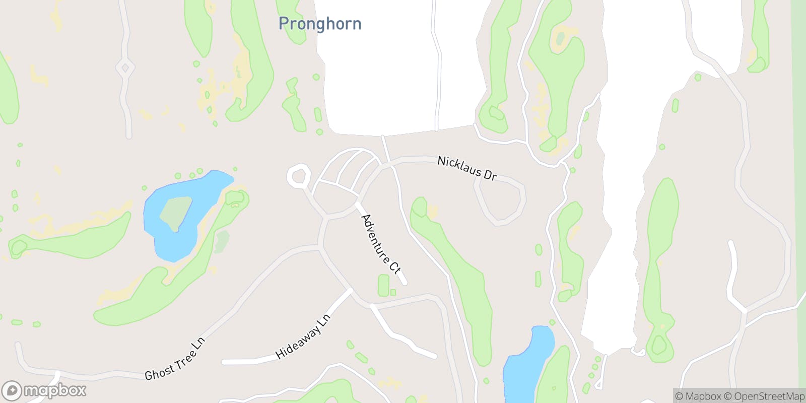 Street map of Pronghorn at Juniper Preserve and its local surroundings.