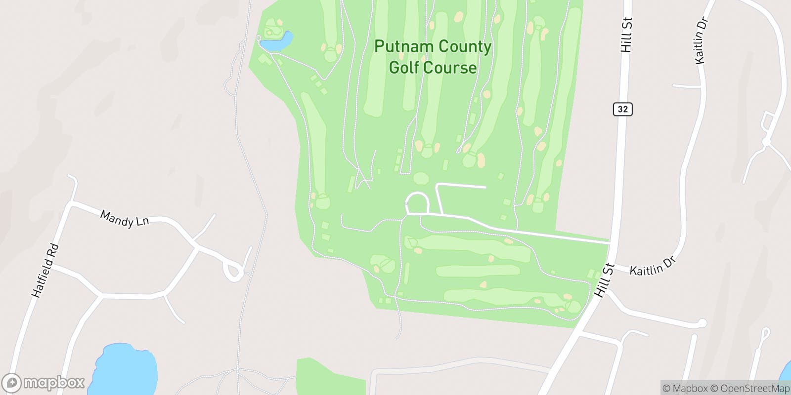 Street map of Putnam County Golf Course and its local surroundings.