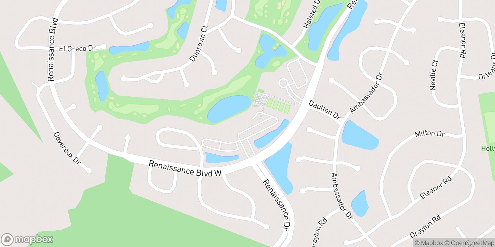 Street map of Renaissance Country Club at Manchester and its local surroundings.