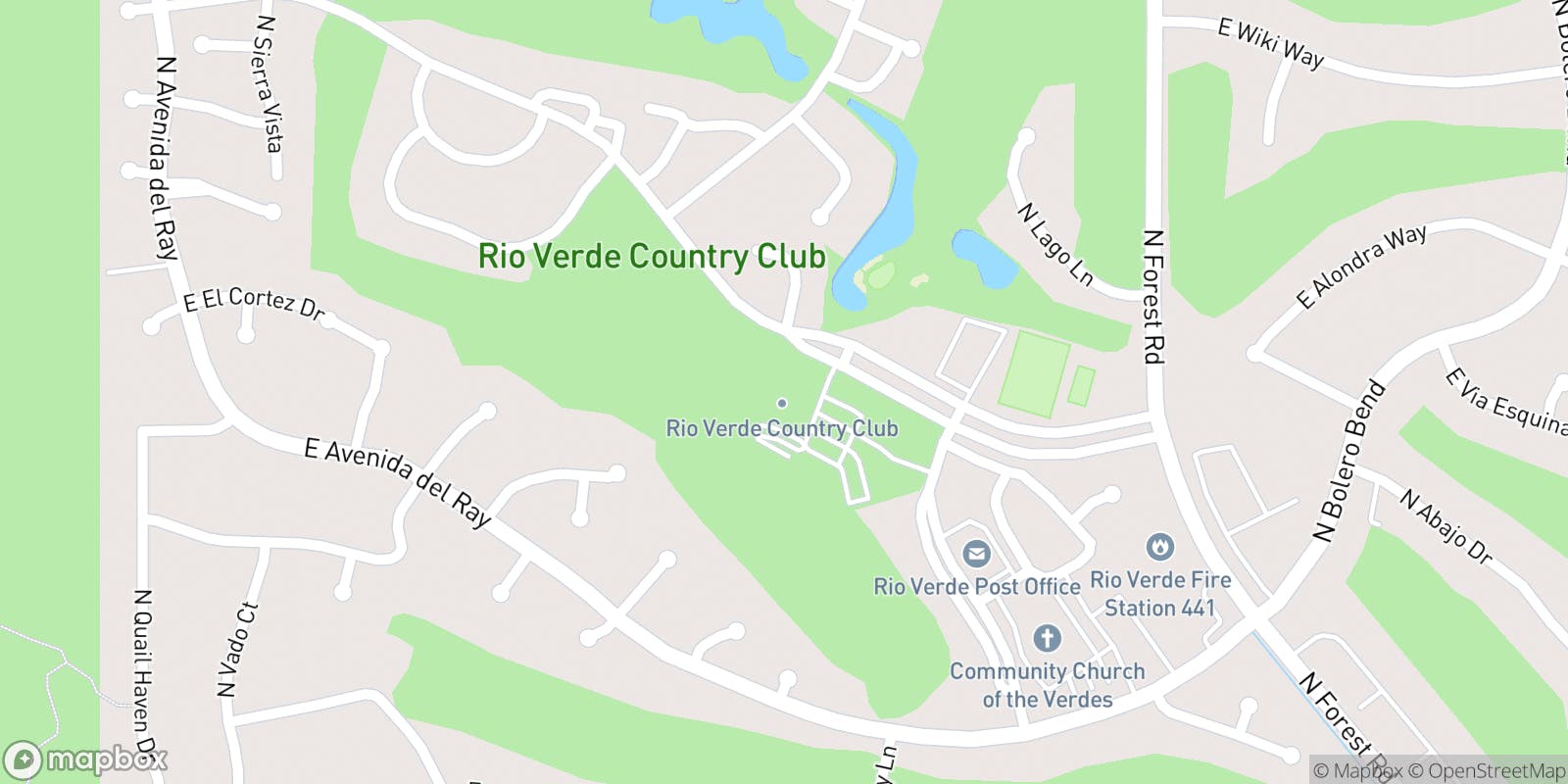 Street map of Rio Verde Country Club and its local surroundings.