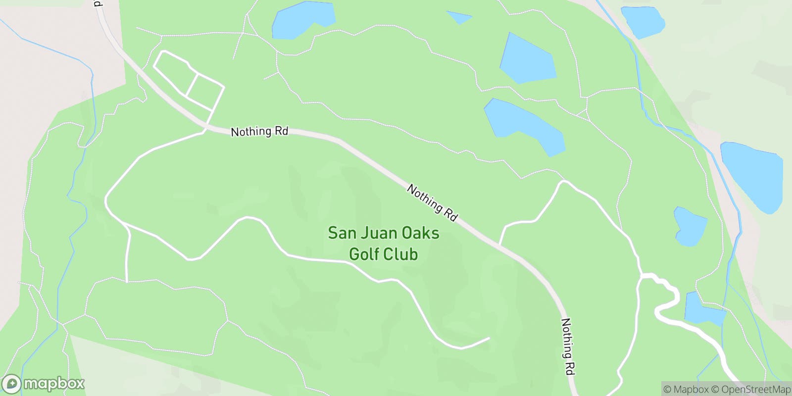 Street map of San Juan Oaks Golf Club and its local surroundings.