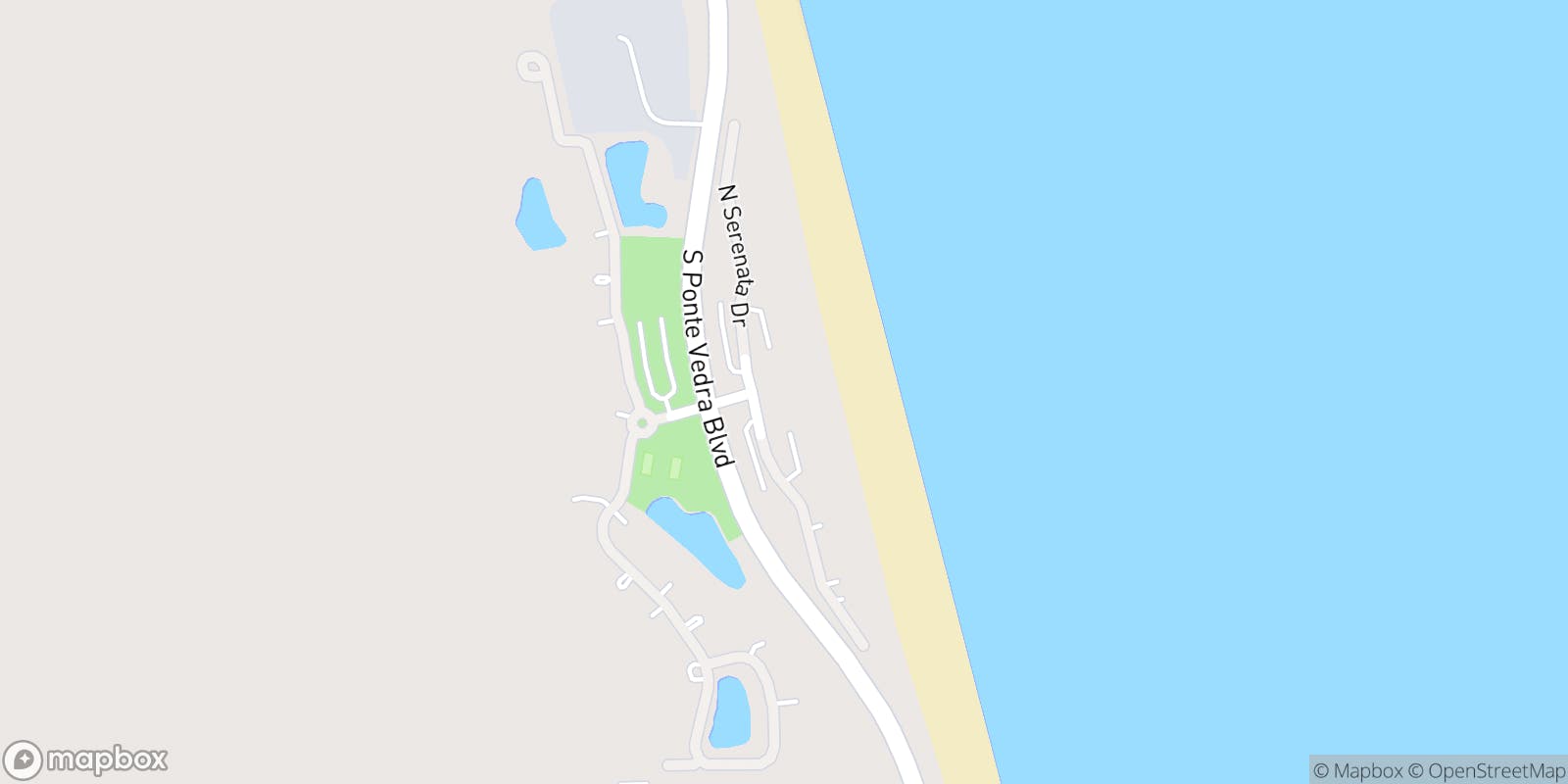 Street map of Serenata Beach Club and its local surroundings.