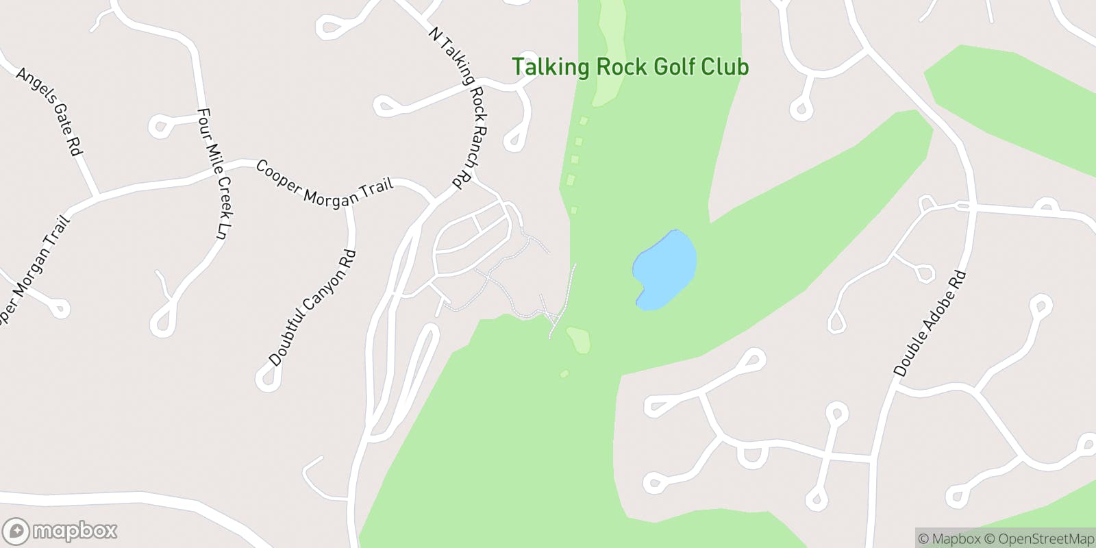 Street map of Talking Rock and its local surroundings.