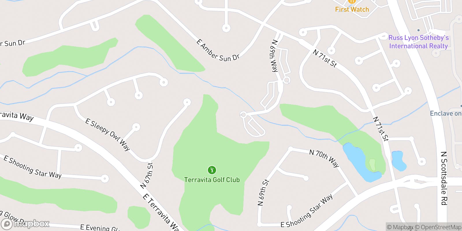 Street map of Terravita Golf Club and its local surroundings.