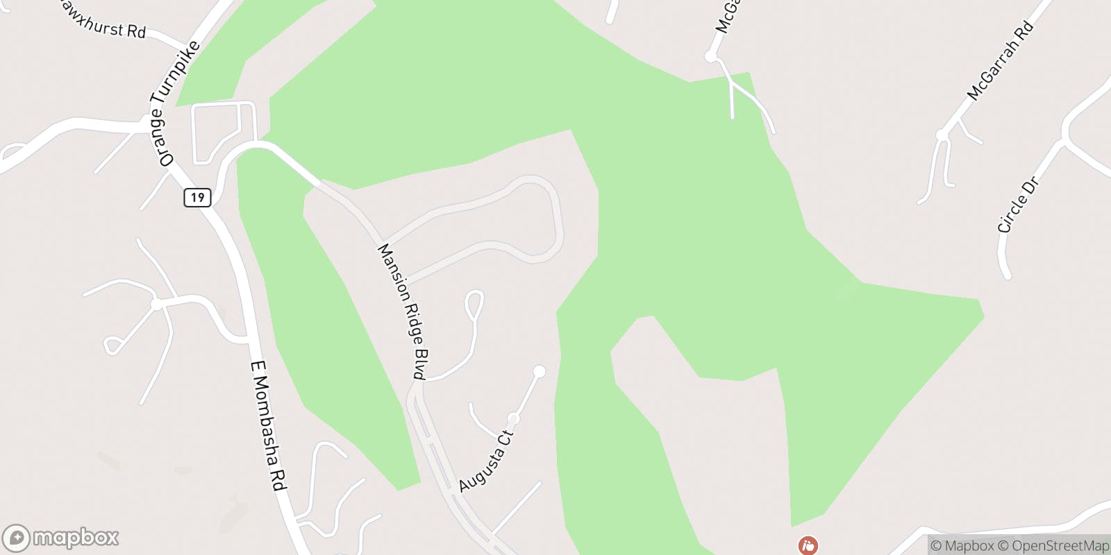 Street map of The Golf Club at Mansion Ridge and its local surroundings.