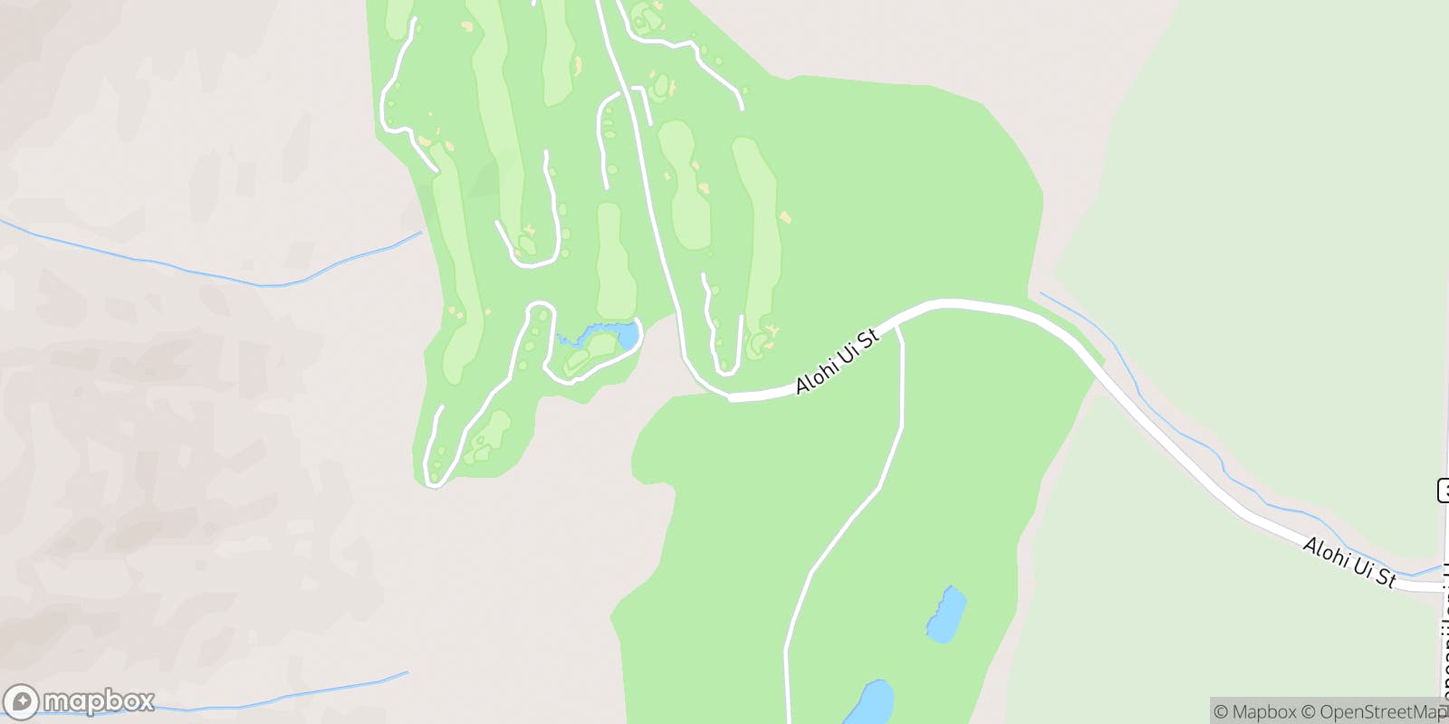 Street map of The King Kamehameha Golf Club and its local surroundings.