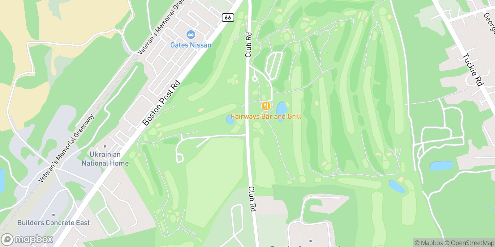 Street map of The Windham Golf Course and its local surroundings.