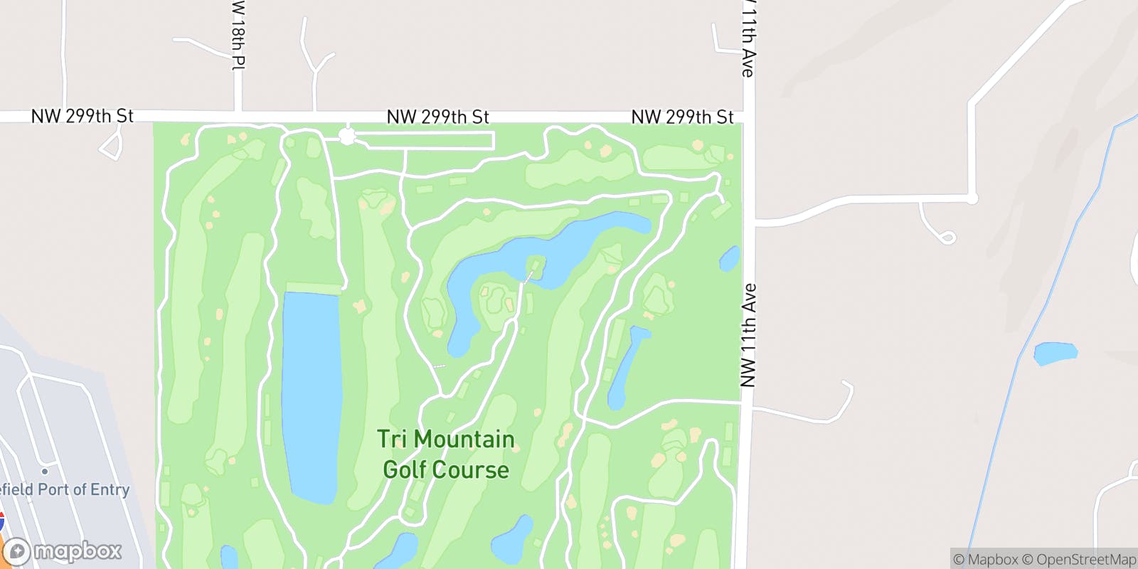 Street map of Tri-Mountain Golf Course and its local surroundings.