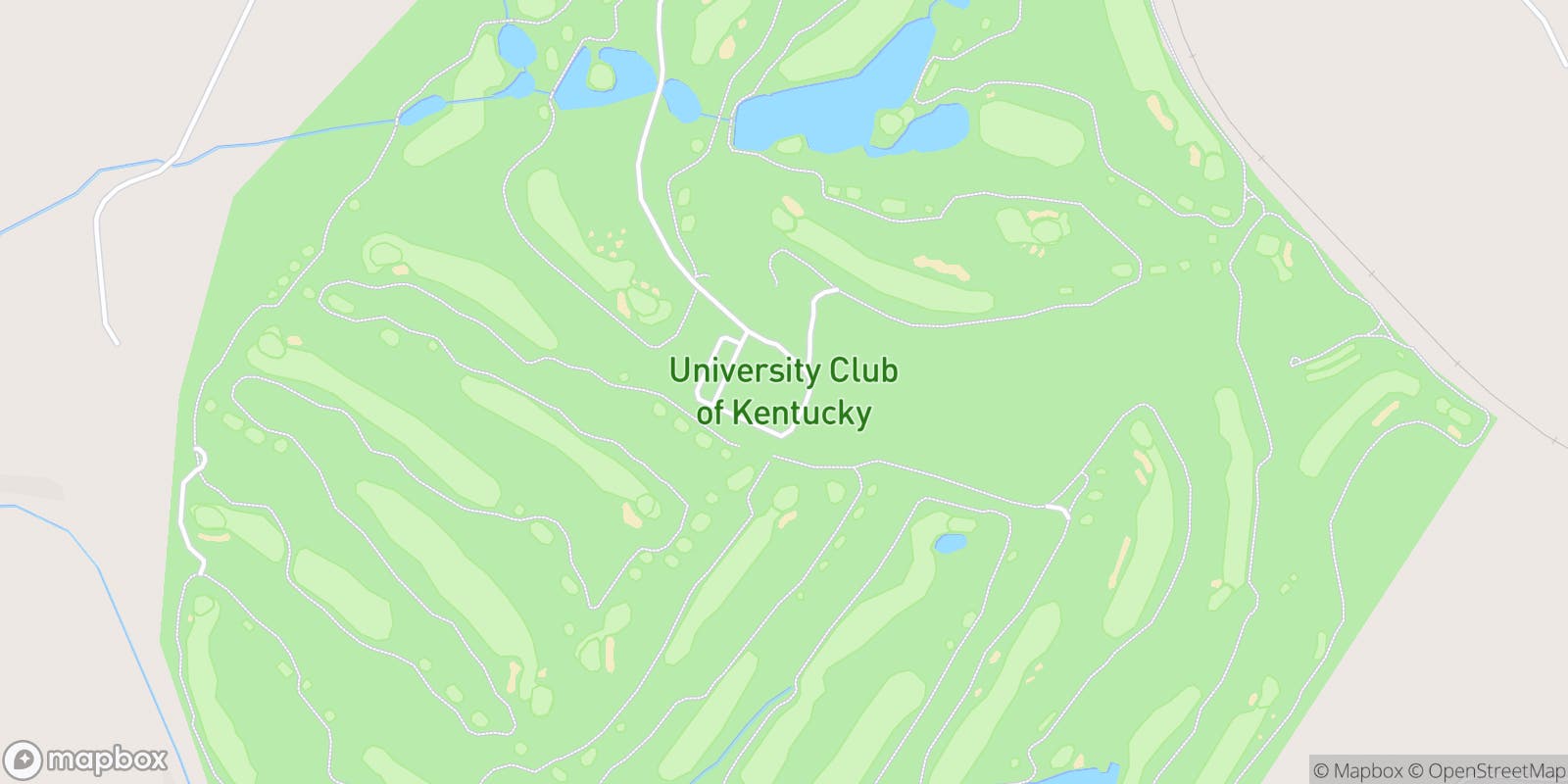 Street map of University Club of Kentucky and its local surroundings.