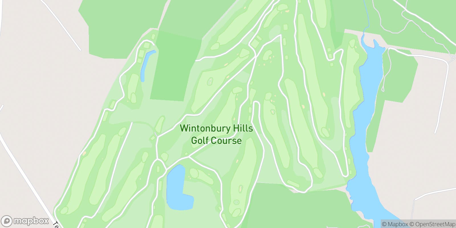 Street map of Wintonbury Hills Golf Course and its local surroundings.